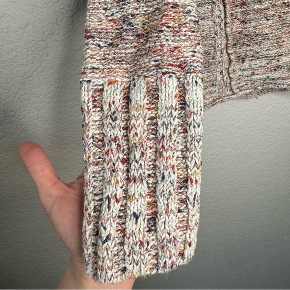 Anthropologie Pilcro Multicolor Chunky Cowl Neck Sweater | Marled Knit Small - Picture 4 of 10